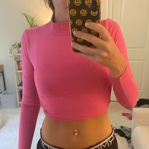 SHEIN pink backless Crop-Top, size XS